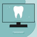 tooth icon. Dentistry vector illustration. Book an appointment with a dentist. Illustration of a tooth Royalty Free Stock Photo